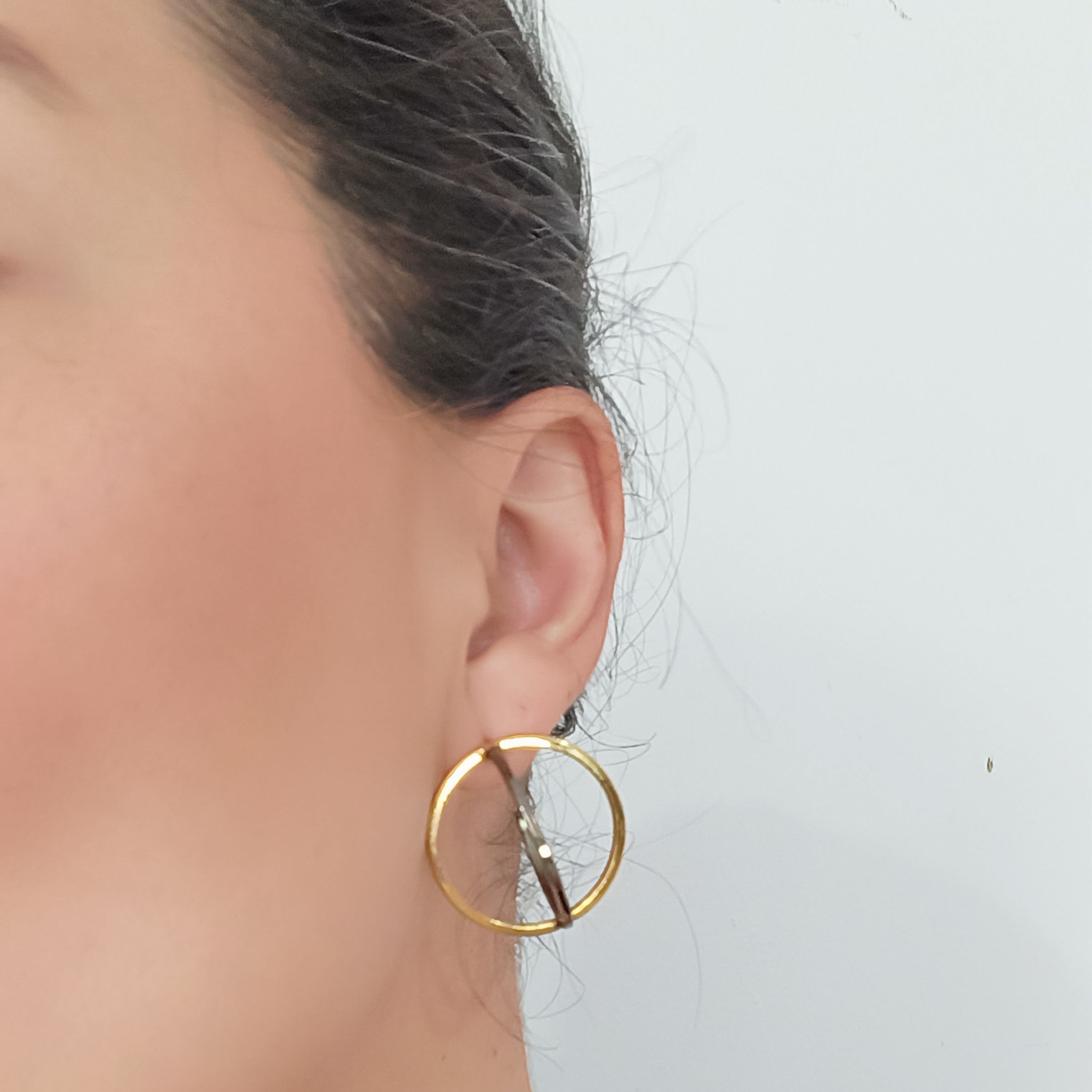 Atom Earrings - Gold & Black Rhodium Geometric Jewelry
