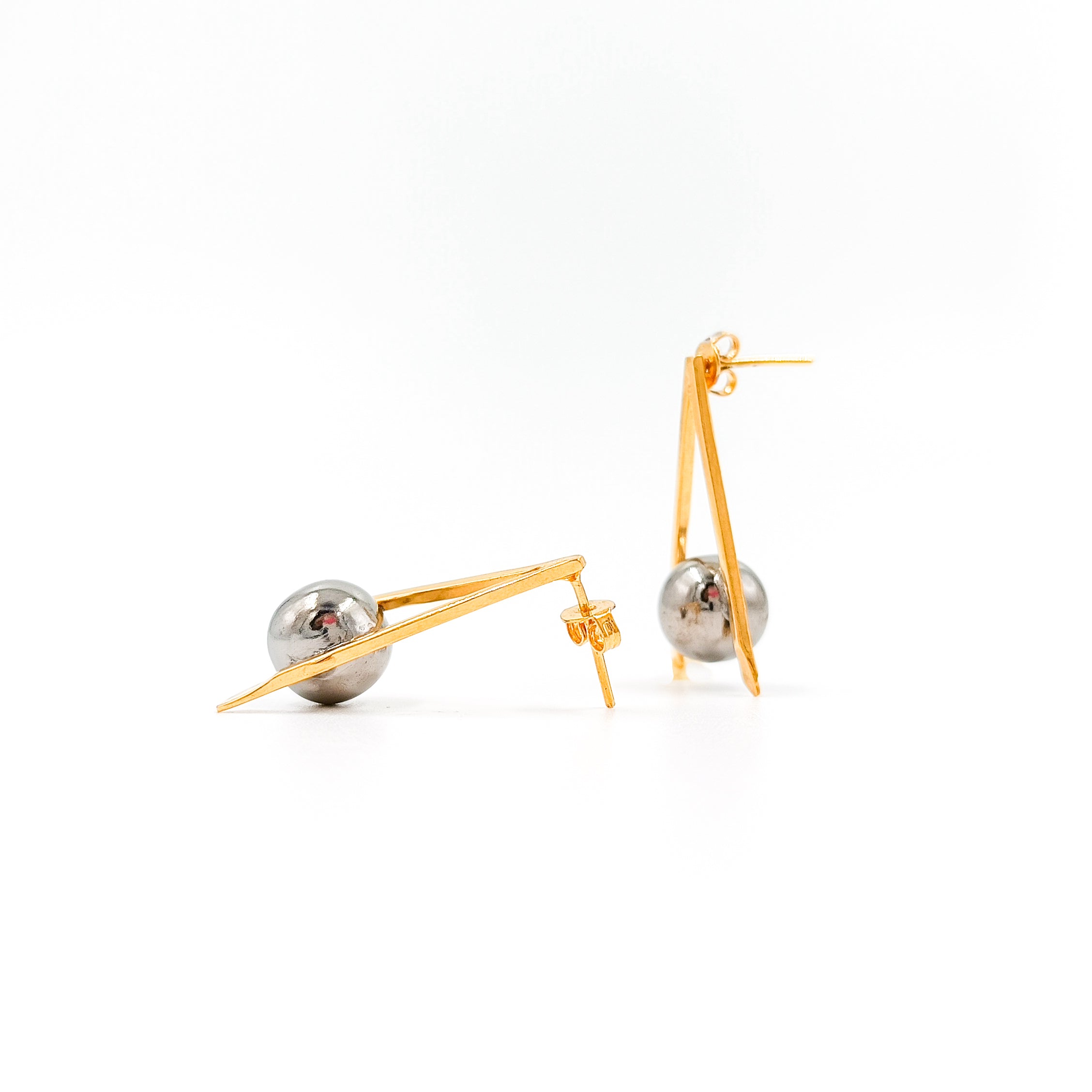 Louvre Equilibrium Gold & Rhodium Earrings