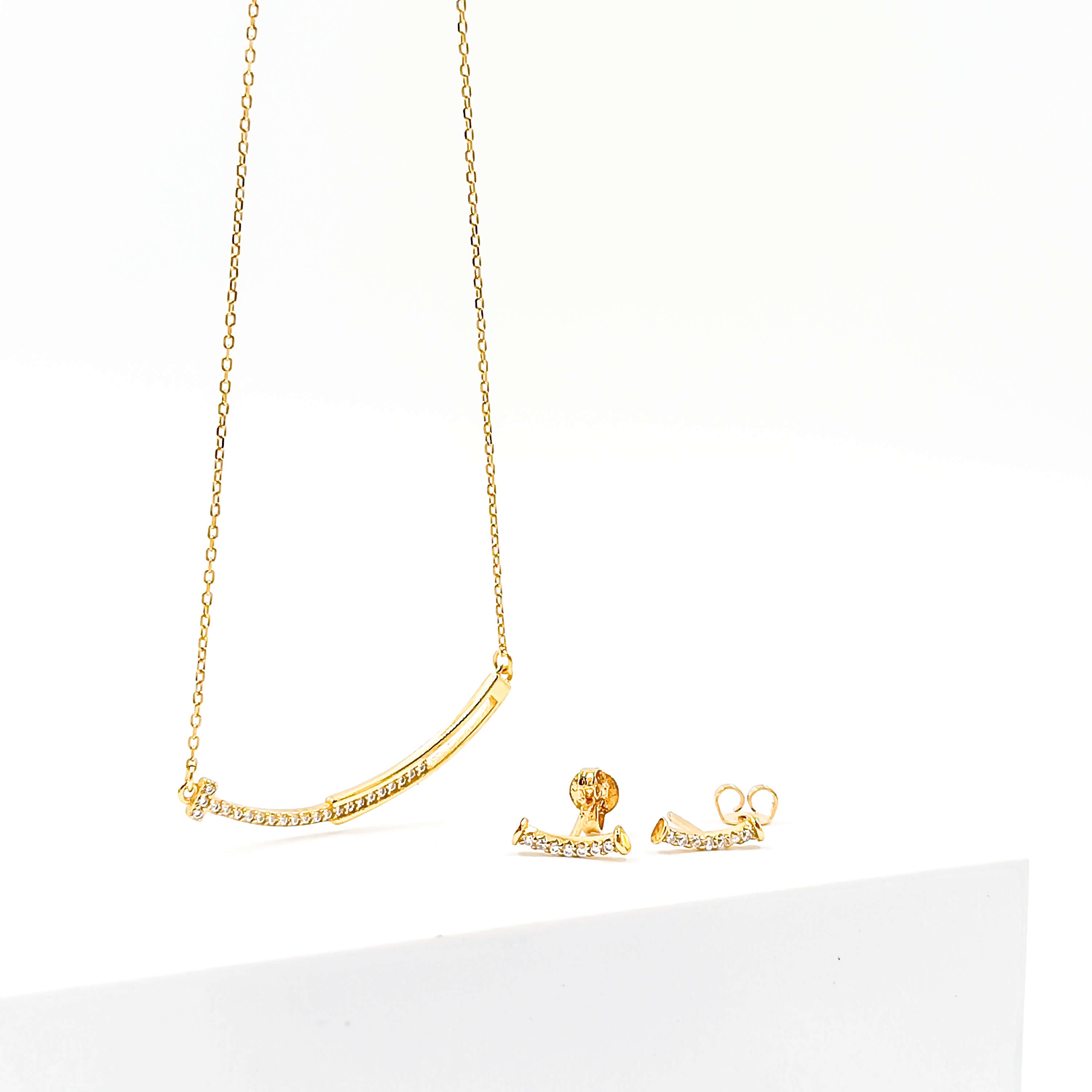 Twilight Elegance Set: Smile Drops Earrings & Evolving Treasure Necklace