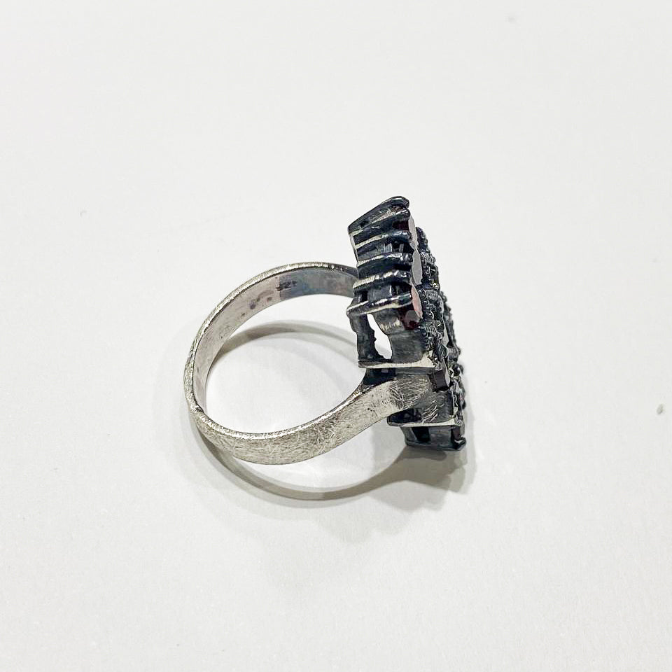 Mirrors of the Soul Ring VI – Red Garnet & Swarovski Crystals