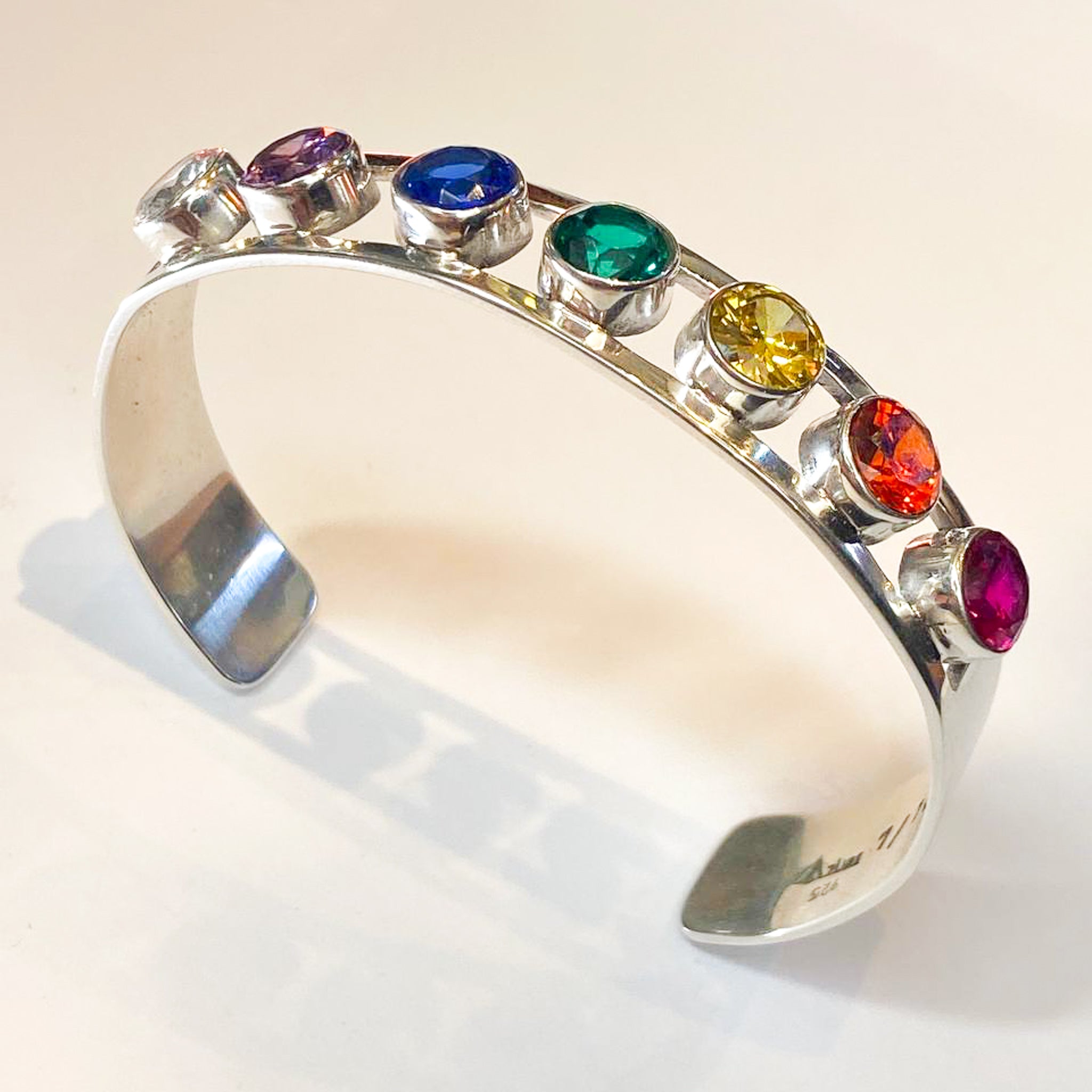 Rainbow Spirit: Chakra Harmony Zirconia Bracelet