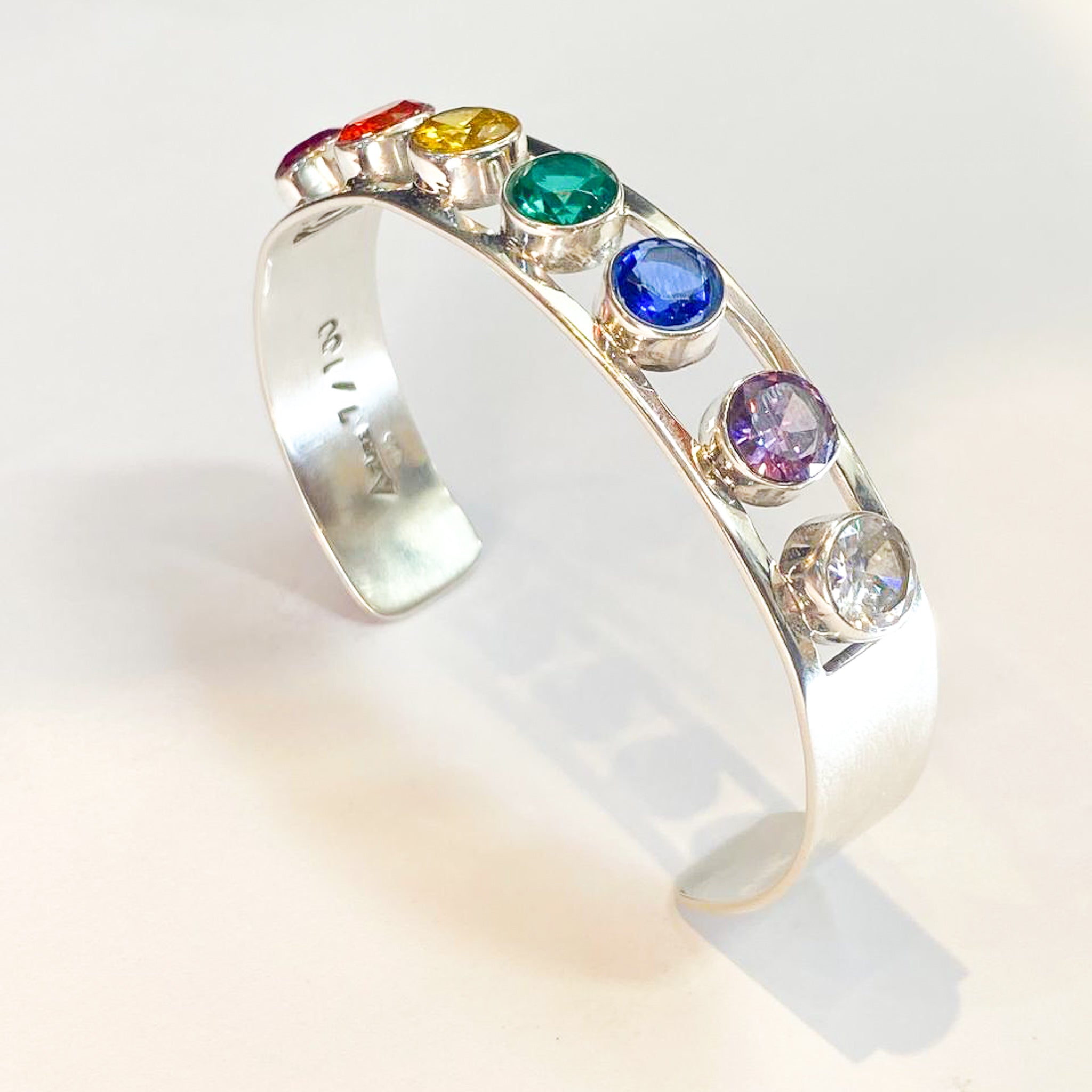 Rainbow Spirit: Chakra Harmony Zirconia Bracelet