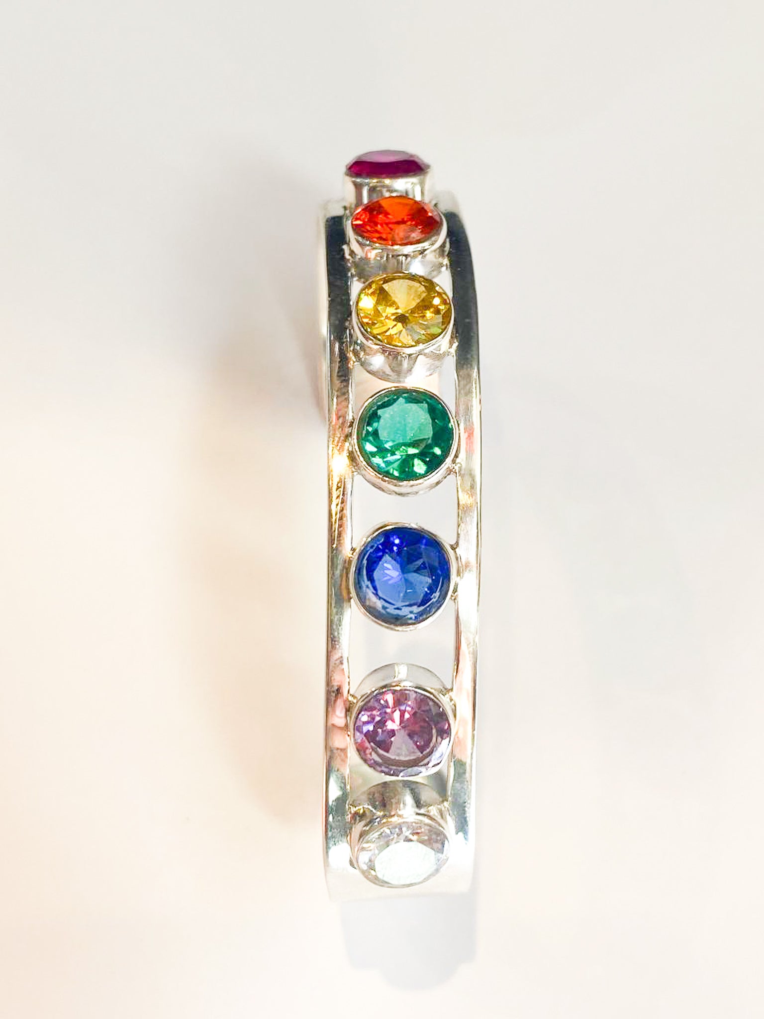 Rainbow Spirit: Chakra Harmony Zirconia Bracelet