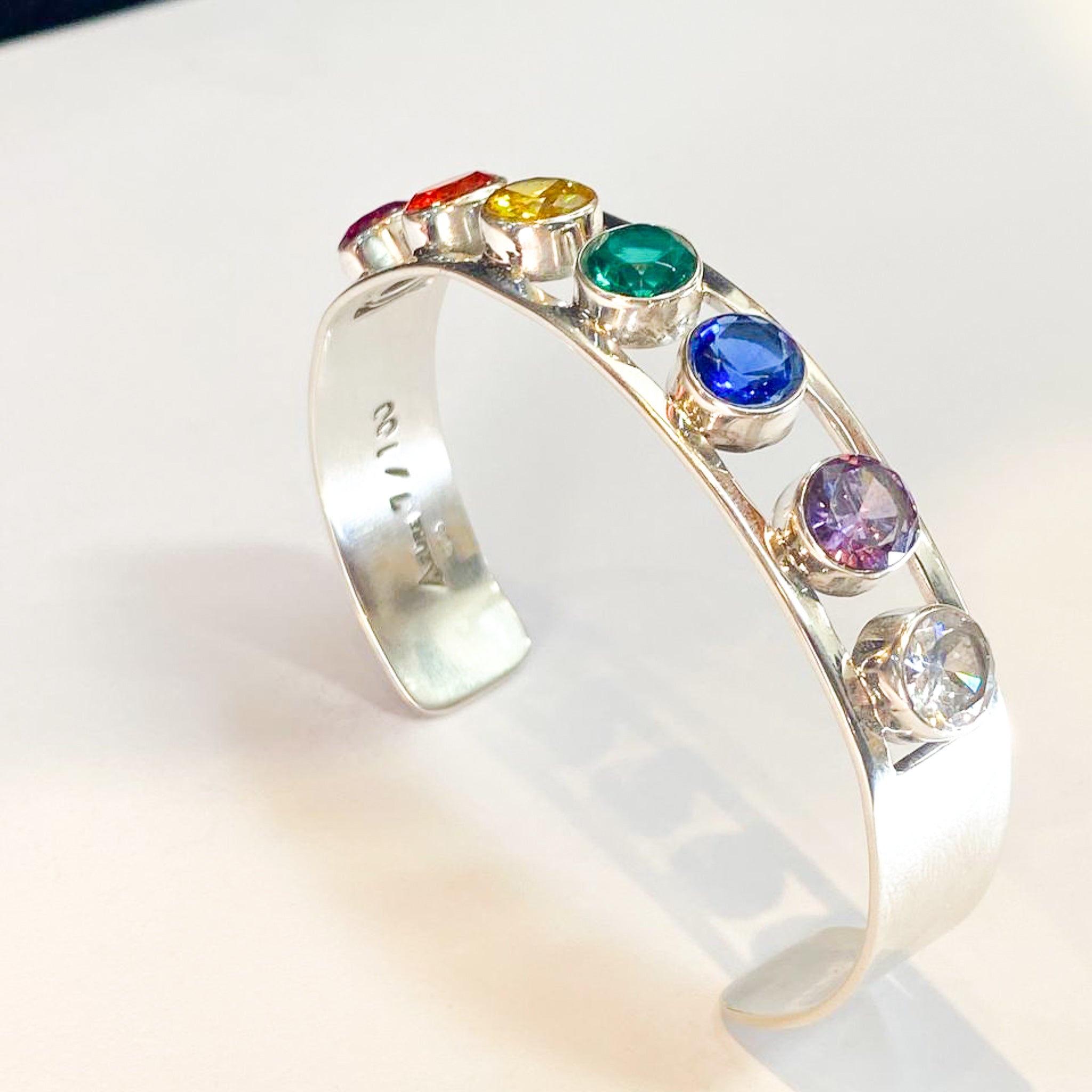 Rainbow Spirit: Chakra Harmony Zirconia Bracelet